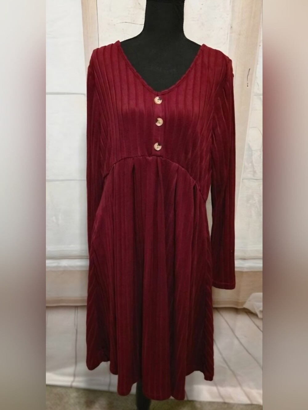 Long Sleeve Ribbed Dress